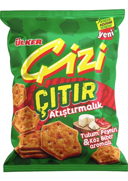 Çizi Çıtır Atıştırmalık 80 gr Tulum Peyniri & Köz Biber x 6 Adet