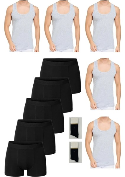 Erkek %100 Pamuklu Erkek Atlet-Boxer Takım 2 Çift Çorap Hediyeli Avantajı modelleri