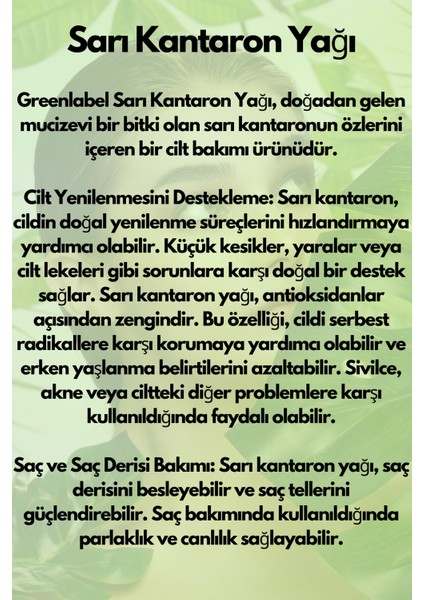 Green Label Sarı Kantaron Yağı 180 ml