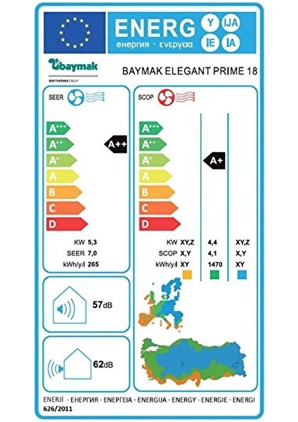 Elegant Prime 18 A++ 18000 BTU Inverter Duvar Tipi Klima