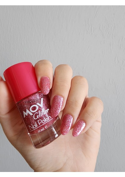 Glitter Simli Oje Pembe No:12