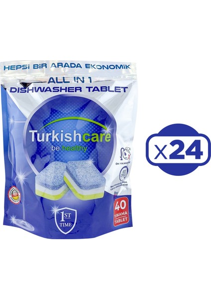 Hepsi 1 Arada 40 Lı Bulaşık Makinası Tableti x 24 Paket (960 Tablet)