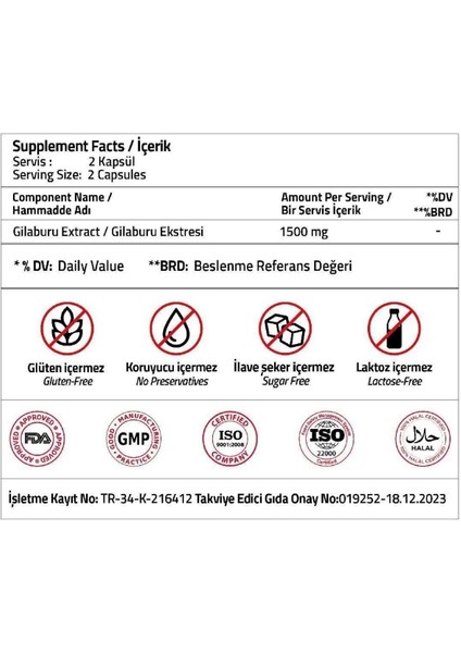 Gilaburu 1500 mg 60 Capsules modelleri
