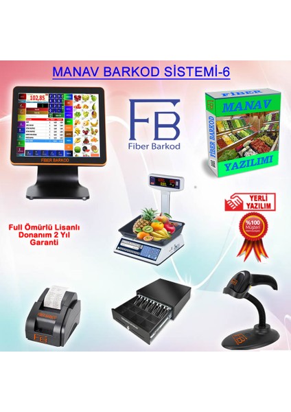 Manav Barkod Sistemleri- 6 / Fiber Barkod