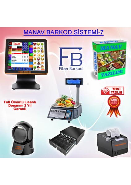 Manav Barkod Sistemleri- 7 / Fiber Barkod