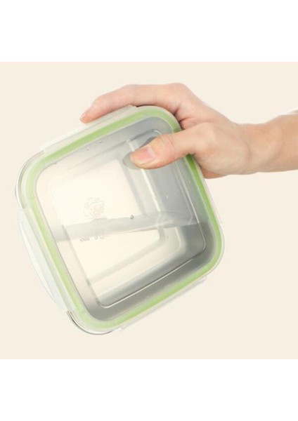 Kare Sebzelik Mühürlü Öğle Ği Kutusu Bento Kutusu Kar Teneke 750ML (Yurt Dışından)