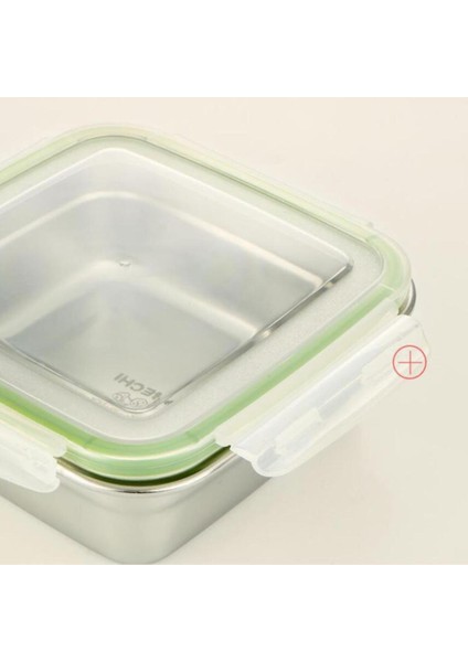 Kare Sebzelik Mühürlü Öğle Ği Kutusu Bento Kutusu Kar Teneke 750ML (Yurt Dışından)