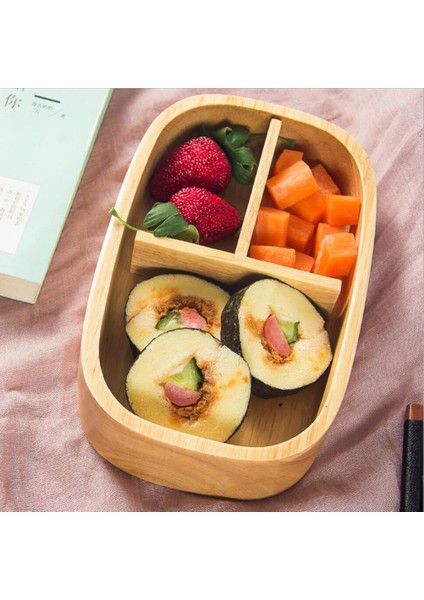 Sağlıklı Taşınabilir Ahşap Öğle Ği Kutusu Bento Kutusu W/iç Ayırıcı Hediyesi (Yurt Dışından) fırsatları