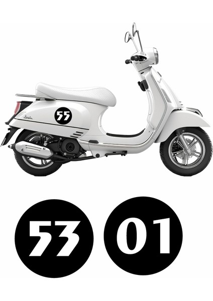 Kişiye Özel 2 Adet Numara Motosiklet Araba Oto Sticker 00099