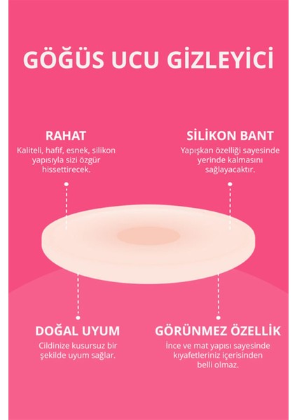 Silikon Göğüs Ucu Kapatıcı Meme Ucu Kapatıcı 2'li Paket