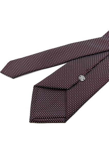 Bordo Nokta Desen Mendilli Klasik Kravat KK12598