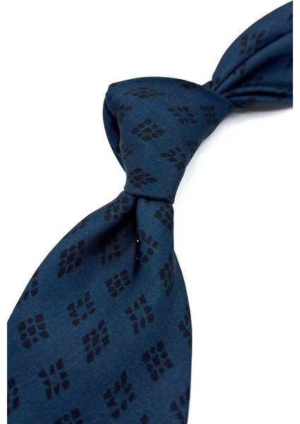 Lacivert Motif Desen Italyan Ipek Kravat İK1651 fiyatları