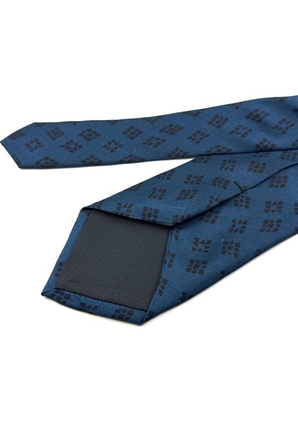 Lacivert Motif Desen Italyan Ipek Kravat İK1651 modelleri