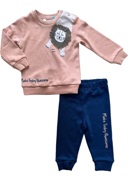 Aslan Baskılı Uzun Kollu Erkek Bebek Takımı