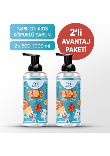Kids Mavi Macera Köpük Sabun Çocuklara Özel 2X500 ml