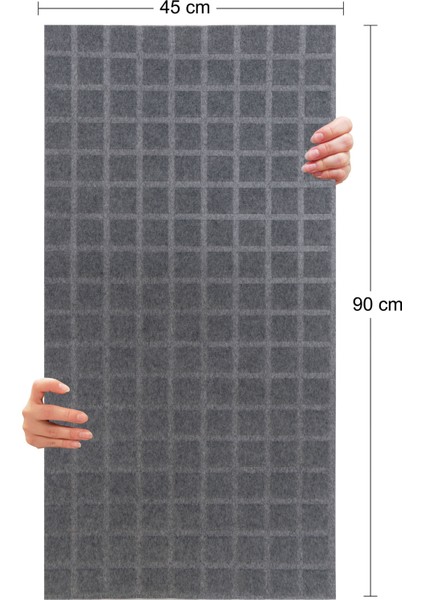 Akustik ve Dekoratif Kare Desenli Keçe Panel 45X90 cm / 2 Adet / 0,81 M²
