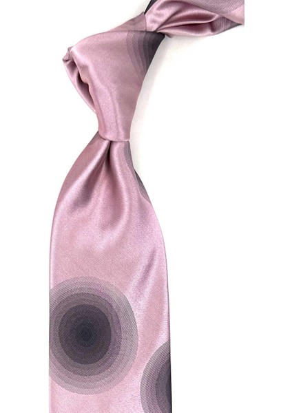 Pembe Motif Desen Italyan Ipek Kravat İK1655