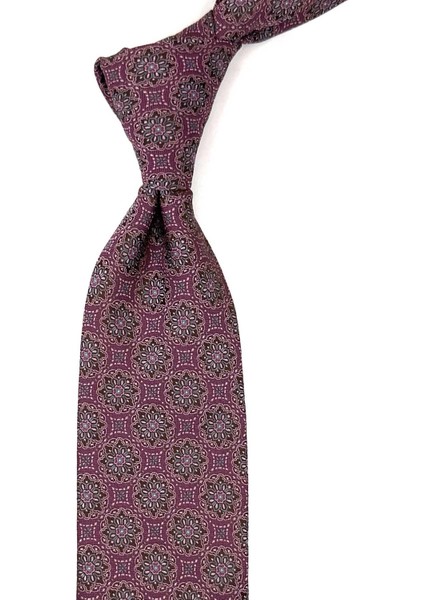 Pembe Motif Desen Mendilli Klasik Kravat KK12680