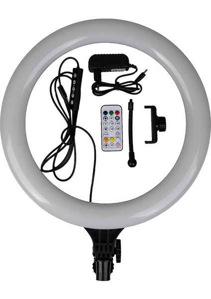 Ring Light Işık Halkası 38CM Canlı Yayın 25W Uzakdan Kumandalı 14 Renk Modu Rgb Aydınlatma