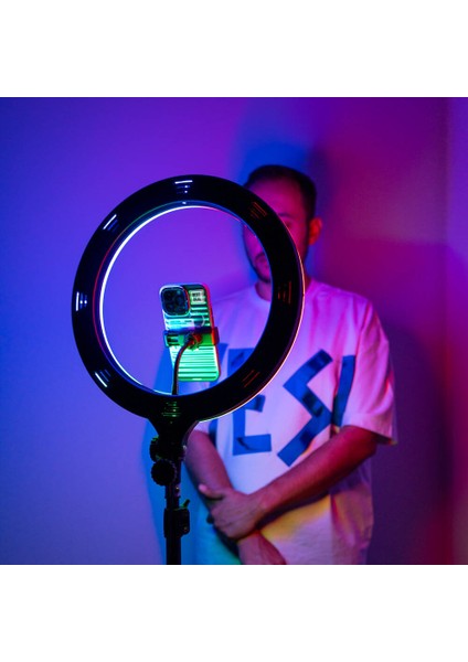 Ring Light Işık Halkası 38CM Canlı Yayın 25W Uzakdan Kumandalı 14 Renk Modu Rgb Aydınlatma