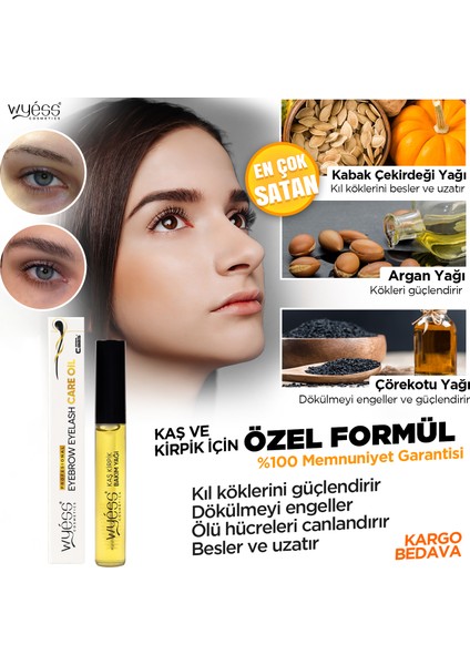 Organik Kaş Kirpik Bakım Yağı-Serumu Lavanta Yağı, Biberiye Yağı, E /a Vitaminli + 35 Yağ 14 ml