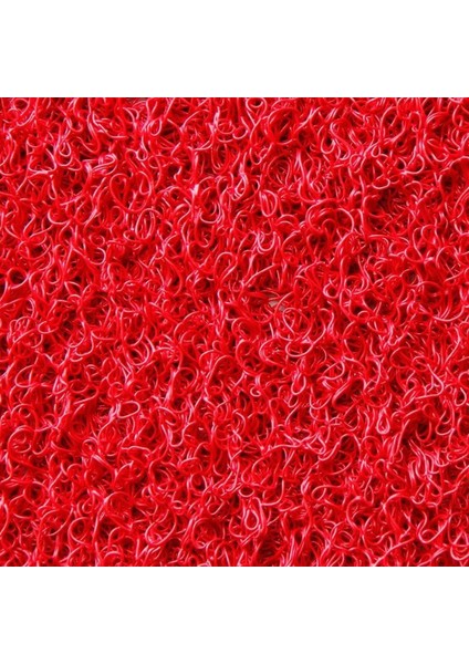 Kıvırcık Paspas Dış Mekan Paspası Kaymaz Karmaşık Yolluk 1x9 Metre 14mm Kırmızı