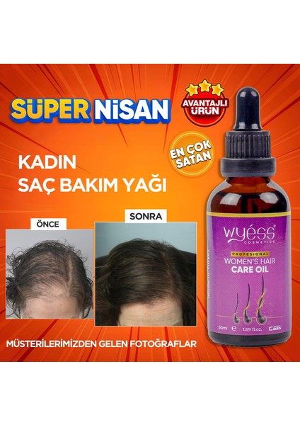 Wyess Kadınlara Özel Saç Bakım Yağı Yeni Saç Teli Çıkaran Kenevir Yağı 50 ml