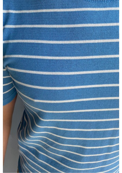 Erkek Şeritli Triko T-Shirt