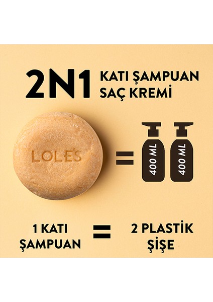 Katı Şampuan Ve Saç Kremi, Badem Yağı, Kuru Ve Boyalı Saçlar Için, Nemlendirici, %99 Doğal, 100g