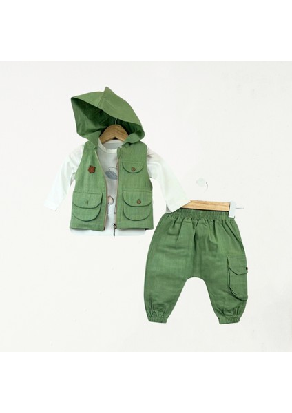 Baby Fou Safari Keten Yelekli