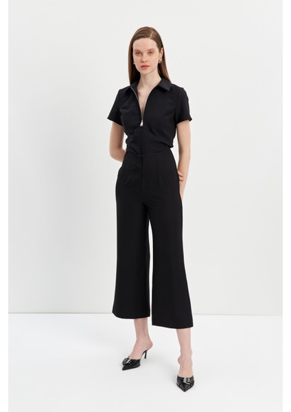 Siyah Fermuarlı Slim Fit Kuplu Bluz indirimleri