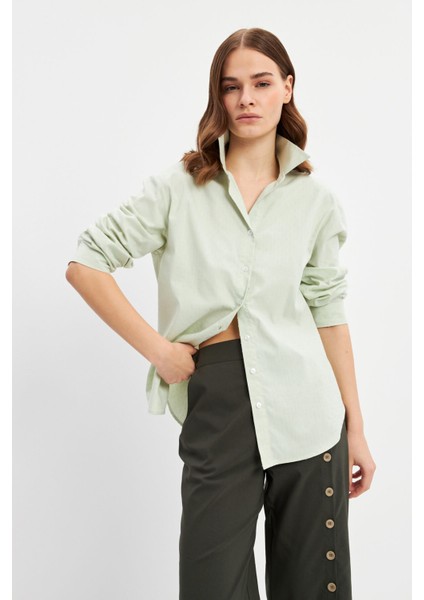 Yeşil Basic Gömlek modelleri