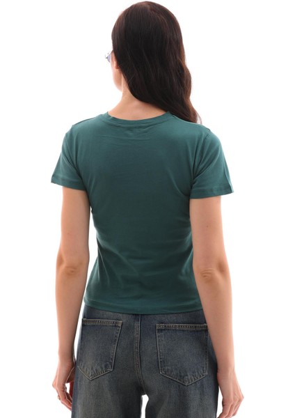 Kadın Bisiklet Yaka Kısa Kol Basic Tişört indirimleri