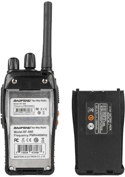 BF-88E Uhf 16 Kanal Pmr Fm Telsiz- Siyah - Lisans Gerektirmez