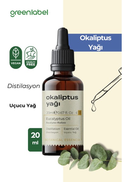 Green Label Okaliptus Yağı %100 Doğal Ve Saf 20ml