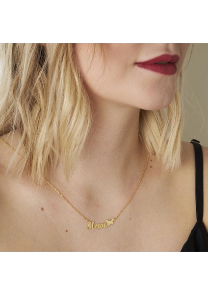 Yatay Isim Kelebek Kolye indirimleri