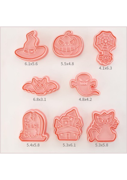 8 Adet Cadılar Bayramı Tarzı Halloween Kurabiye Kalıpları Plastik Dıy 3D Karikatür Baskı Kurabiye Kalıbı Kurabiye Damga Mutfak Fırın Pastacılık Pişirme Aracı (Yurt Dışından)