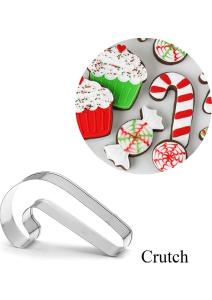 Koltuk Değneği Stili Mutlu Noel Kurabiye Kesici Xms Tema Kar Tanesi Noel Baba Pasta Kalıbı Paslanmaz Çelik Bisküvi Kalıp Fırın Aracı (Yurt Dışından)