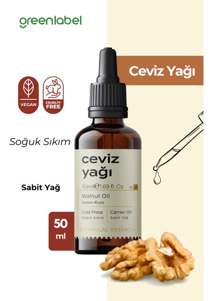 Ceviz Yağı Soğuk Sıkım %100 Doğal Ve Saf 50ml