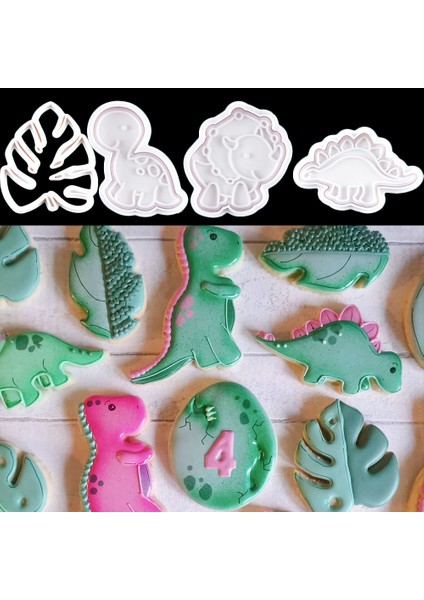 Dinozor A Tarzı Dinozor Hayvan Kurabiye Kalıbı Yaprak Bisküvi Kesici Gıda Sınıfı Plastik Kendin Yap Fırın Araçları Orman Parti Doğum Günü Malzemeleri Için (Yurt Dışından) fiyatları