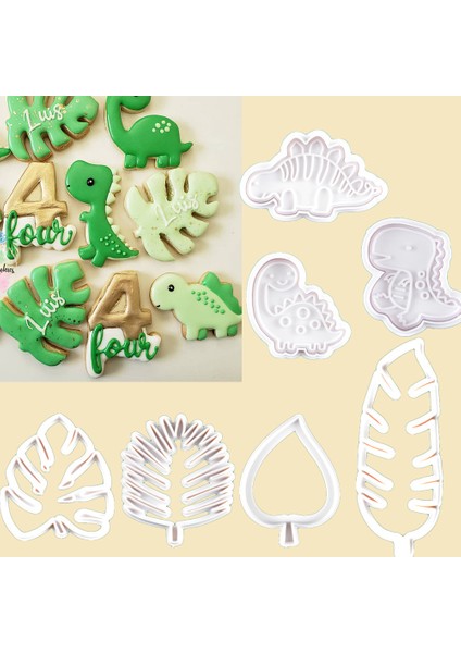 Dinozor A Tarzı Dinozor Hayvan Kurabiye Kalıbı Yaprak Bisküvi Kesici Gıda Sınıfı Plastik Kendin Yap Fırın Araçları Orman Parti Doğum Günü Malzemeleri Için (Yurt Dışından) modelleri