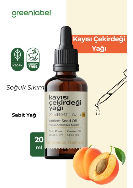 Kayısı Çekirdeği Yağı Soğuk Sıkım %100 Doğal Ve Saf 20ml