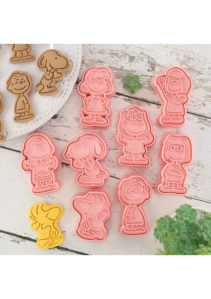 CM101-8 Adet Tarzı Karikatür Kurabiye Kesici Kendin Yap Köpekler Fırın Kalıbı Kurabiye Kalıpları Pasta Kalıbı Seti 3D Hamur Kalıpları Mutfak Aksesuarları (Yurt Dışından)