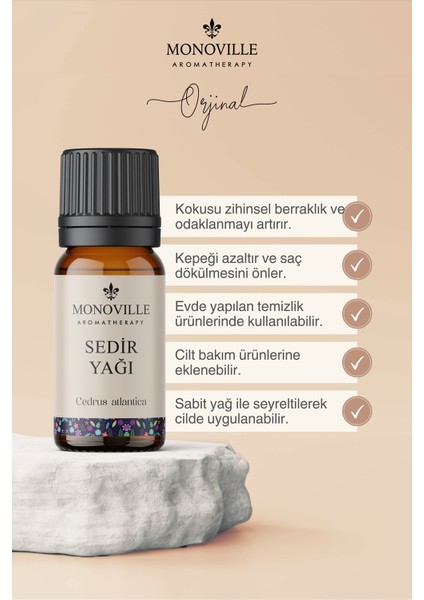 Sedir Uçucu Uçucu Yağı 10 ml %100 Saf Ve Doğal ( Cedarwood Essential Oil )