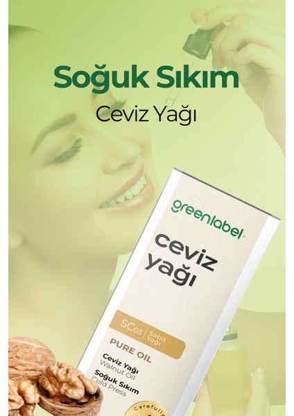 Green Label Ceviz Yağı Soğuk Sıkım %100 Doğal Ve Saf 180ml