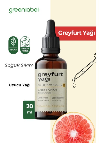 Green Label Greyfurt Yağı %100 Doğal Ve Saf 20ml