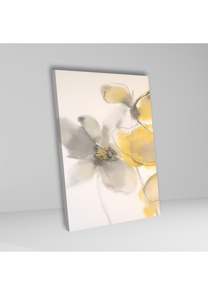 3'lü Kanvas Duvar Tablosu Çizgisel Pastel Sarı Çiçek Tasarımı fiyatları