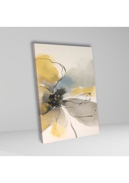 3'lü Kanvas Duvar Tablosu Çizgisel Pastel Sarı Çiçek Tasarımı fırsatları
