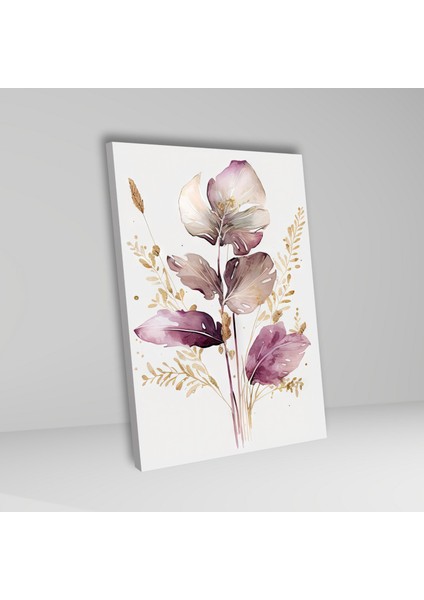3'lü Kanvas Duvar Tablosu Soft Pastel Lila Çiçek Tasarımı modelleri