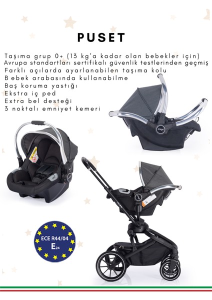 2045 Calista Travel Bebek Arabası Gri fırsatları